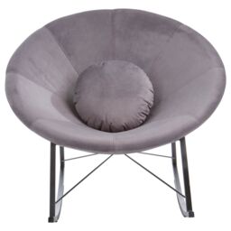 Orsina Unique Black Chair, Stylish Conical Seat With Velvet Upholstery, Luxe Armless Chair With A Plush Cushion in Grey - thumbnail 3