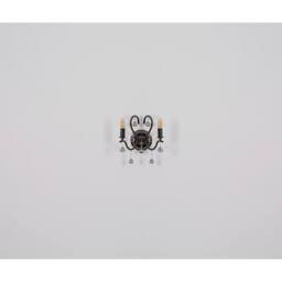 Netlighting Camila Candle Wall Lamp Gunmetal Crystals Clear Glass Shade 2x E14 in Grey - thumbnail 6