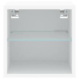 Berkfield Home TV Wall Cabinet with LED Lights White 30x28.5x30 cm - thumbnail 8