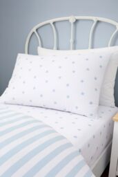Bianca 'Mini Star & Stripes' Reversible Cotton Duvet Cover Set in Blue - Size: Single - thumbnail 3