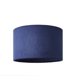 ValueLights Reni Navy Blue Velvet Easy Fit Drum Ceiling Lamp Shade - Size: Medium - thumbnail 8