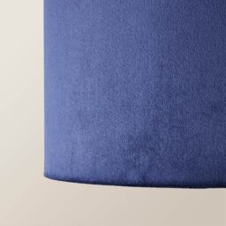 ValueLights Reni Navy Blue Velvet Easy Fit Drum Ceiling Lamp Shade - Size: Medium - thumbnail 4