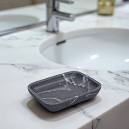 Showerdrape Octavia Bathroom Accessory Set - Soap Dish & Toothbrush Holder in Grey - thumbnail 3