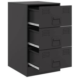 Berkfield Home Bedside Cabinets 2pcs Black 34.5x39x62 cm Steel - thumbnail 7