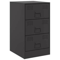 Berkfield Home Bedside Cabinets 2pcs Black 34.5x39x62 cm Steel - thumbnail 6