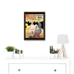 Artery8 Ad Vintage Lautrec Moulin Rouge La Goulue Mask Ball Paris France Artwork Framed Wall Art Print A4 in Brown - thumbnail 2