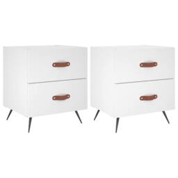 Berkfield Home Bedside Cabinets 2 pcs White 40x35x47.5 cm Engineered Wood - thumbnail 1