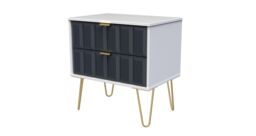 Ready Assembled 2 U Metro 2 Drawer Side Table (Ready Assembled) in Dark Blue - thumbnail 3