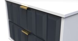 Ready Assembled 2 U Metro 2 Drawer Side Table (Ready Assembled) in Dark Blue - thumbnail 4