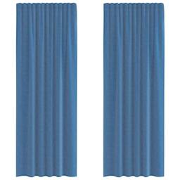 Berkfield Home Voile Curtains with Rod Pockets 2 pcs Royal Blue - thumbnail 3