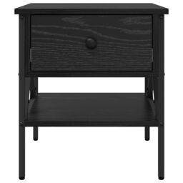 Berkfield Home Bedside Table Black Oak 40x42x45 cm Engineered Wood - Size: 40 x 42 x 45 cm - thumbnail 6