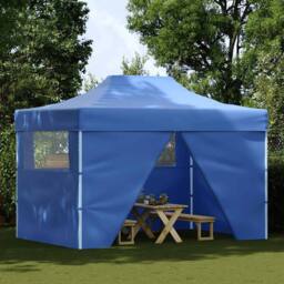 Berkfield Home Professional Folding Party Tent with 4 Sidewalls 3x4 m Steel Blue - thumbnail 3
