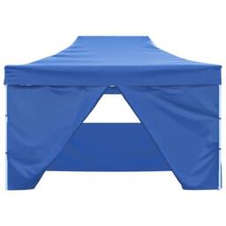 Berkfield Home Professional Folding Party Tent with 4 Sidewalls 3x4 m Steel Blue - thumbnail 4