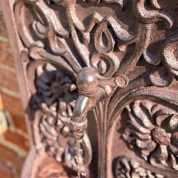 Primrose Wall Fountain Water Feature Ornate Design Tap Spout 'Arbury Rust' 72cm in Stone - thumbnail 5