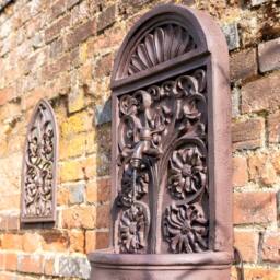 Primrose Wall Fountain Water Feature Ornate Design Tap Spout 'Arbury Rust' 72cm in Stone - thumbnail 3