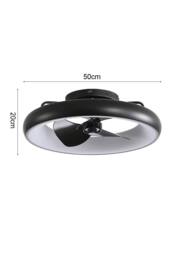 Living and Home Industrial Style Ceiling Mount LED Fan Light in Black - thumbnail 5