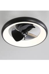 Living and Home Industrial Style Ceiling Mount LED Fan Light in Black - thumbnail 4