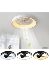 Living and Home Industrial Style Ceiling Mount LED Fan Light in Black - thumbnail 6