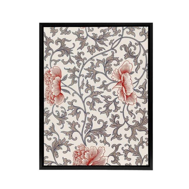 "Artery8 Owen Jones Ornamental Flower Filigree Pattern Framed Canvas Art Print in White - Size: W12"" x H16""" - image 1