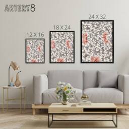 "Artery8 Owen Jones Ornamental Flower Filigree Pattern Framed Canvas Art Print in White - Size: W12"" x H16""" - thumbnail 4