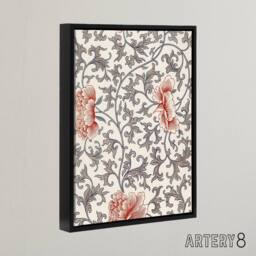 "Artery8 Owen Jones Ornamental Flower Filigree Pattern Framed Canvas Art Print in White - Size: W12"" x H16""" - thumbnail 2