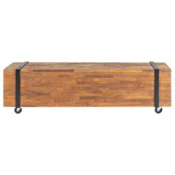 Berkfield Home TV Stand 110x30x32.5 cm Solid Teak Wood in Brown - thumbnail 2