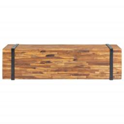 Berkfield Home TV Stand 110x30x32.5 cm Solid Teak Wood in Brown - thumbnail 3