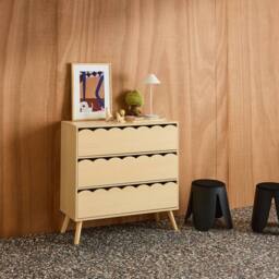 sweeek Wood-effect children's chest of 3 drawers in Beige - thumbnail 4
