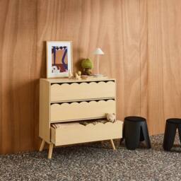 sweeek Wood-effect children's chest of 3 drawers in Beige - thumbnail 6