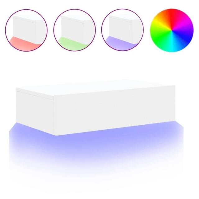 Berkfield Home TV Cabinet with LED Lights White 60x35x15.5 cm - image 1