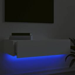 Berkfield Home TV Cabinet with LED Lights White 60x35x15.5 cm - thumbnail 4