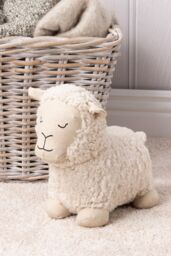 Paoletti Sheep Boucle Fleece Novelty Door Stop in White - thumbnail 5