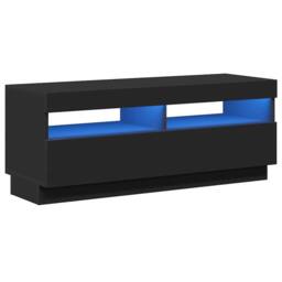Berkfield Home TV Cabinet with LED Lights Black 100x35x40 cm - Size: 100 x 35 x 40 cm - thumbnail 1