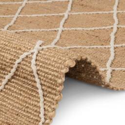 THE RUGS Kunu Jute Rug Handwoven Natural Diamond Design Durable & Stylish in Beige - Size: 80 cm x 150 cm - thumbnail 6