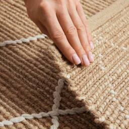 THE RUGS Kunu Jute Rug Handwoven Natural Diamond Design Durable & Stylish in Beige - Size: 80 cm x 150 cm - thumbnail 5