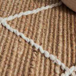 THE RUGS Kunu Jute Rug Handwoven Natural Diamond Design Durable & Stylish in Beige - Size: 80 cm x 150 cm - thumbnail 4