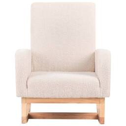 Wyld and Coco Kids HighBack Rocking Chair - Light Beige Bouclé Rubberwood Rockers - thumbnail 5