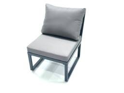 Fimous Aluminum Outdoor Garden Furniture Set Corner Sofa 3 Chair 2 Small Footstool Adjustable Rising Lifting Dining Table Sets Dark Grey - thumbnail 5
