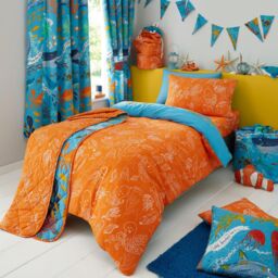 Happy Linen Company Kids Ocean Friends Sealife Reversible Duvet Cover Quilt Bedding Set in Blue - Size: Toddler - thumbnail 2