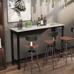 EONLION Jade White Marble Top Rectangle Frame Dining Table - Size: 100 cm - thumbnail 4