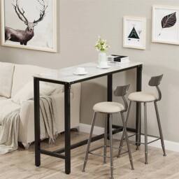 EONLION Jade White Marble Top Rectangle Frame Dining Table - Size: 100 cm - thumbnail 3