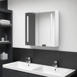 Berkfield Home LED Bathroom Mirror Cabinet Shining White 62x14x60 cm - Size: 62 x 14 x 60 cm - thumbnail 1