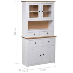 Berkfield Home Highboard White 93x40.5x180 cm Solid Pine Panama Range - thumbnail 7
