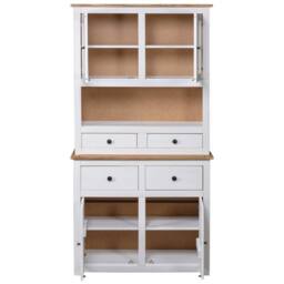 Berkfield Home Highboard White 93x40.5x180 cm Solid Pine Panama Range - thumbnail 4