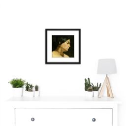 Artery8 Jan Van Scorel Mary Magdalene Woman Face Painting 8X8 Inch Square Wooden Framed Wall Art Print Picture with Mount in Black - thumbnail 2