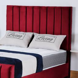 UK Bed Furniture Lisburn Slatted Base Upholstered Bed with 48 Inch Headboard in Maroon - Size: Small Double - thumbnail 2