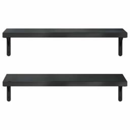 Berkfield Home Wall Shelves 2 pcs 75x23.5 cm Black Stainless Steel - thumbnail 5