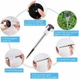 EONLION 10 Pcs Solar Lights Outdoor Garden Solar Stake lights in Silver - thumbnail 4