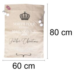 Shatchi North Pole Express Beige Hessian Sack Perfect for Holiday Gifts & Surprises - thumbnail 2