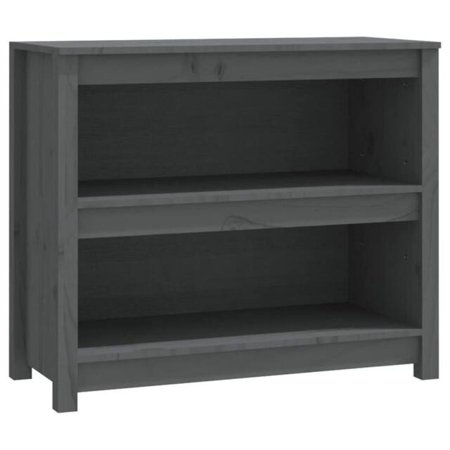 Berkfield Home Book Cabinet Grey 80x35x68 cm Solid Wood Pine - Size: 80 x 35 x 68 cm - image 1